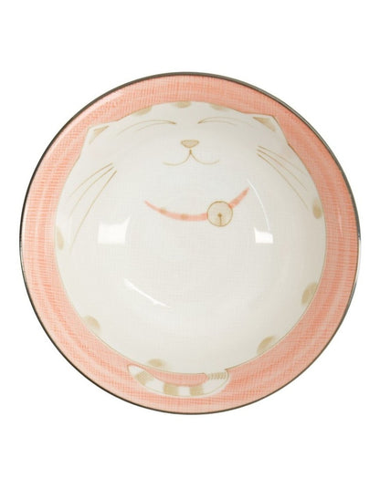 Kawaii Neko Cat Tayo Bowl 15x7cm Pink