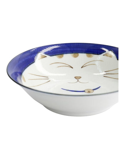 Kawaii Neko Cat Bowl 16.5x5cm Blue