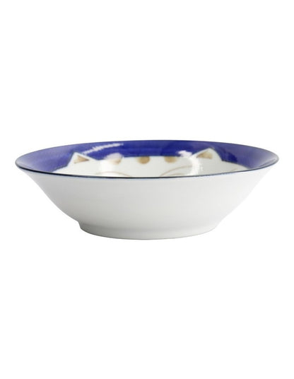 Kawaii Neko Cat Bowl 16.5x5cm Blue