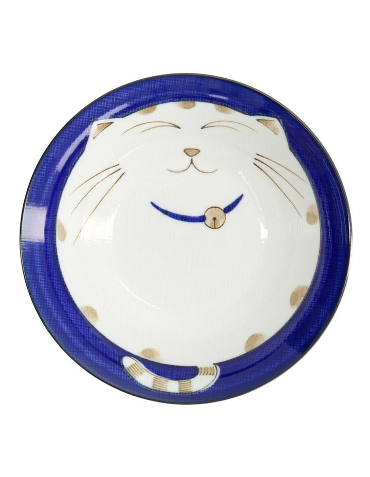 Kawaii Neko Cat Bowl 16.5x5cm Blue