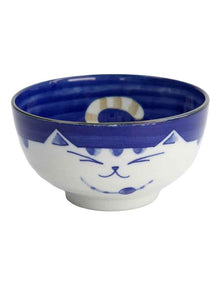 Kawaii Neko Cat Bowl 16x8.5cm Blue