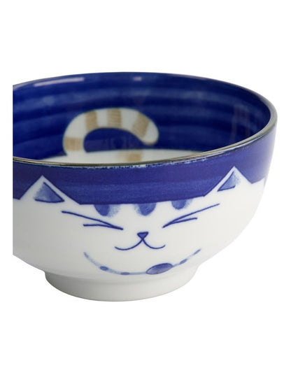 Kawaii Neko Cat Bowl 16x8.5cm Blue