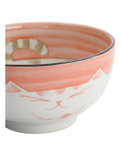Kawaii Neko Cat Bowl 16x8.5cm Pink