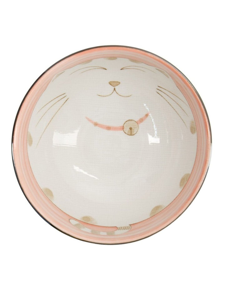 Kawaii Neko Cat Bowl 16x8.5cm Pink
