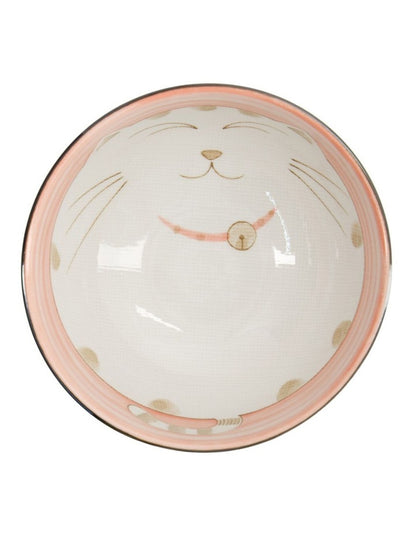 Kawaii Neko Cat Bowl 16x8.5cm Pink
