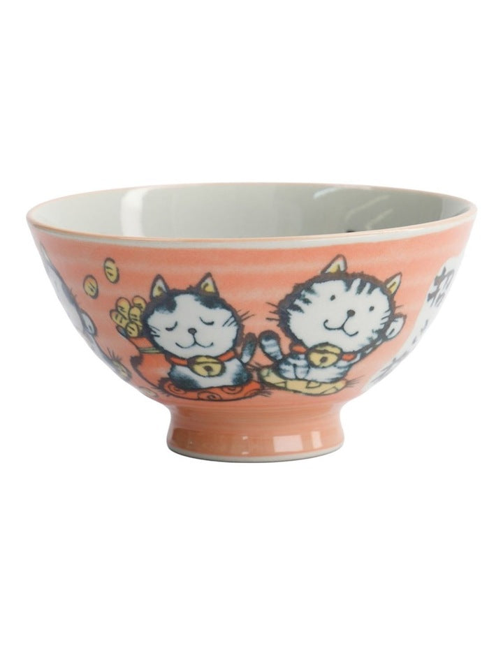Kawaii Rice Bowl 11.5x6cm Cat Neko Blessed Pink