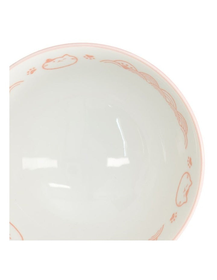 Kawaii Rice Bowl 11.5x6cm Cat Neko Nami Pink