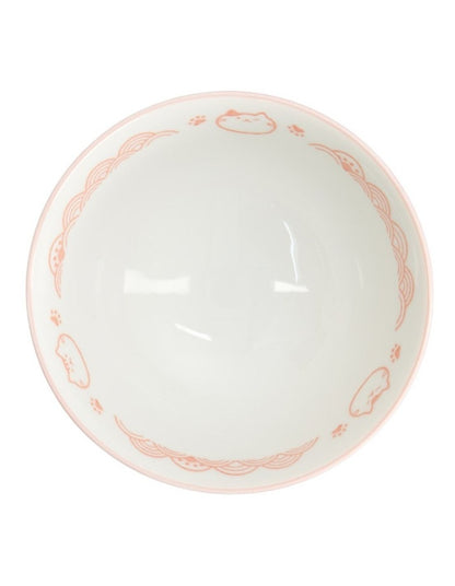 Kawaii Rice Bowl 11.5x6cm Cat Neko Nami Pink
