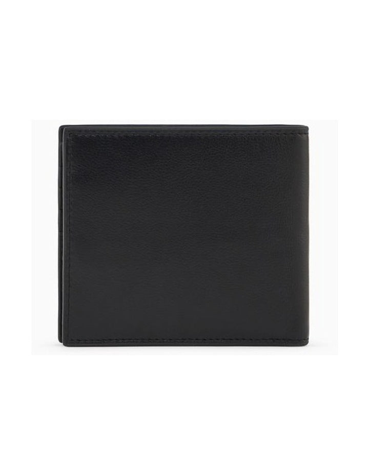 PLAIN LEATHER BIFOLD WITH COIN POCKET BLACK
