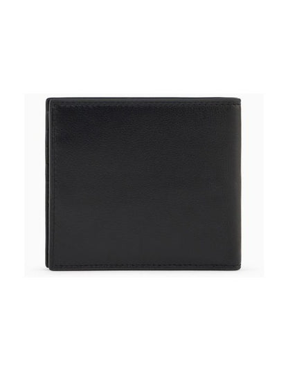 PLAIN LEATHER BIFOLD WITH COIN POCKET BLACK