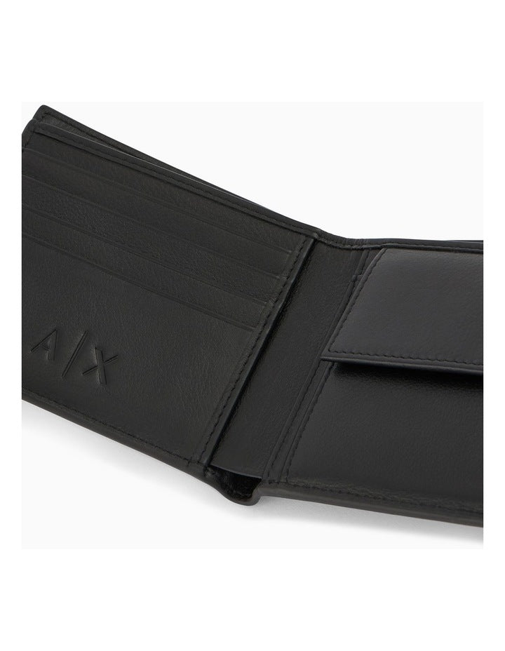 PLAIN LEATHER BIFOLD WITH COIN POCKET BLACK