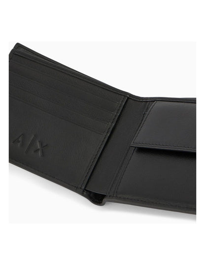 PLAIN LEATHER BIFOLD WITH COIN POCKET BLACK