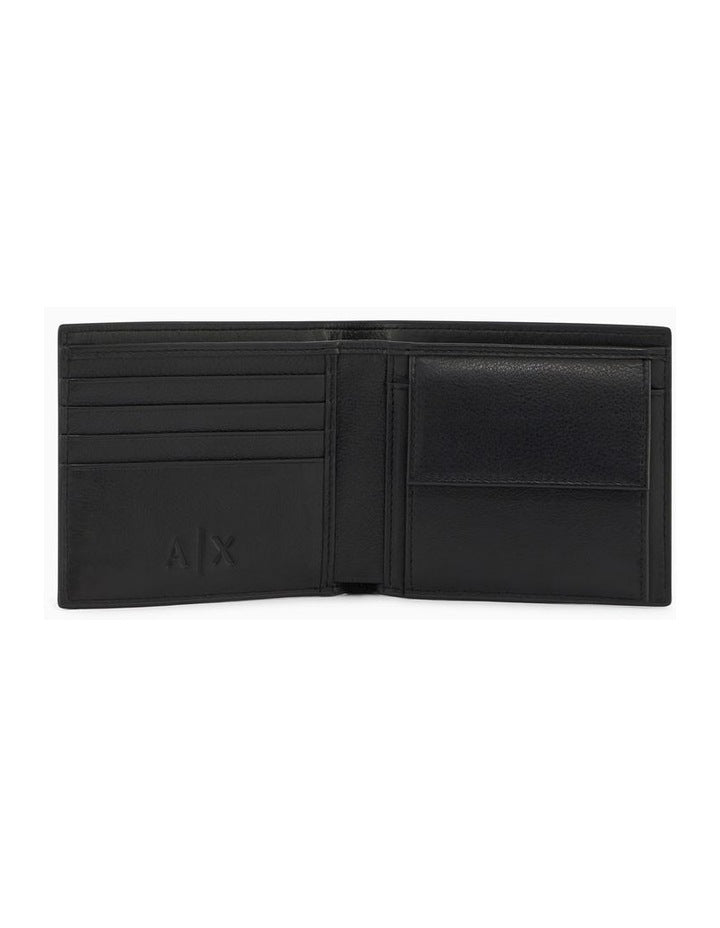 PLAIN LEATHER BIFOLD WITH COIN POCKET BLACK