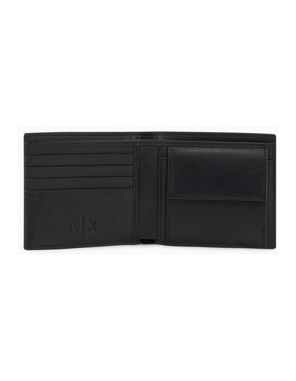 PLAIN LEATHER BIFOLD WITH COIN POCKET BLACK
