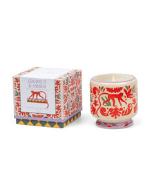 Adopo 8 oz./226g Jungle Ceramic Candle - Coconut & Amber