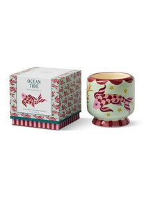 A Dopo 8Oz Handpainted Koi Candle in Ocean Tide