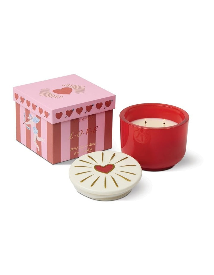 Charmed 8oz Red Glass - Wild Fig & Rose