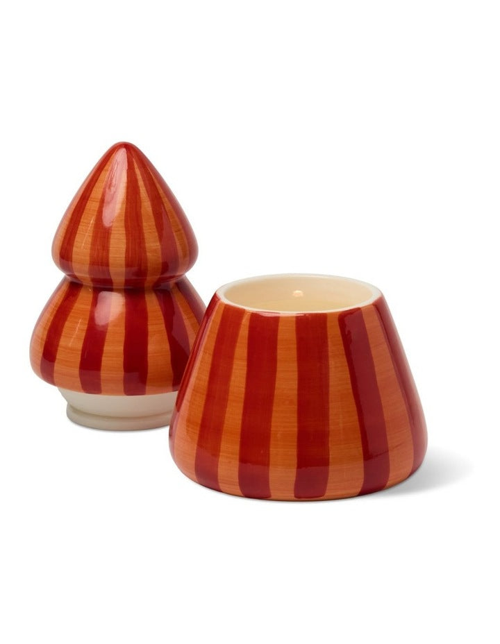 Cabana Christmas 9oz Hand Painted Striped Tree - Spiced Apple