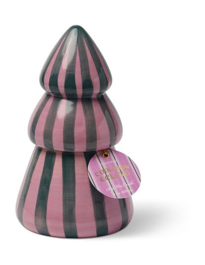 Cabana Christmas 9oz Hand Painted Striped Tree - Cinnamon & Clove