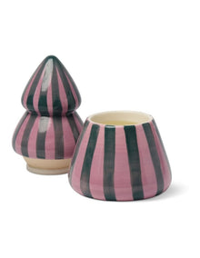 Cabana Christmas 9oz Hand Painted Striped Tree - Cinnamon & Clove