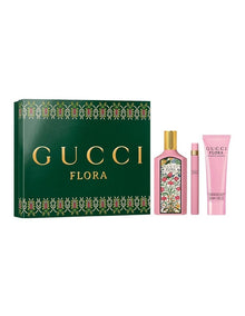 Gucci Flora Gorgeous Gardenia Eau de Parfum for Women and Perfumed Body Lotion Trio Gift Set