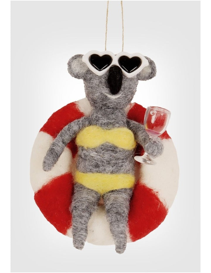 Felt Ornament Wine & Chill Koala