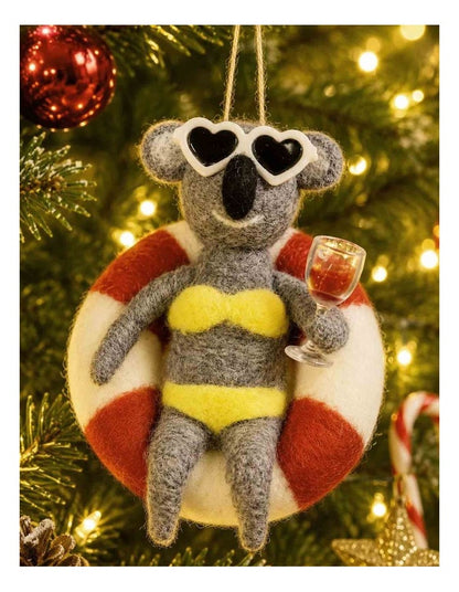 Felt Ornament Wine & Chill Koala