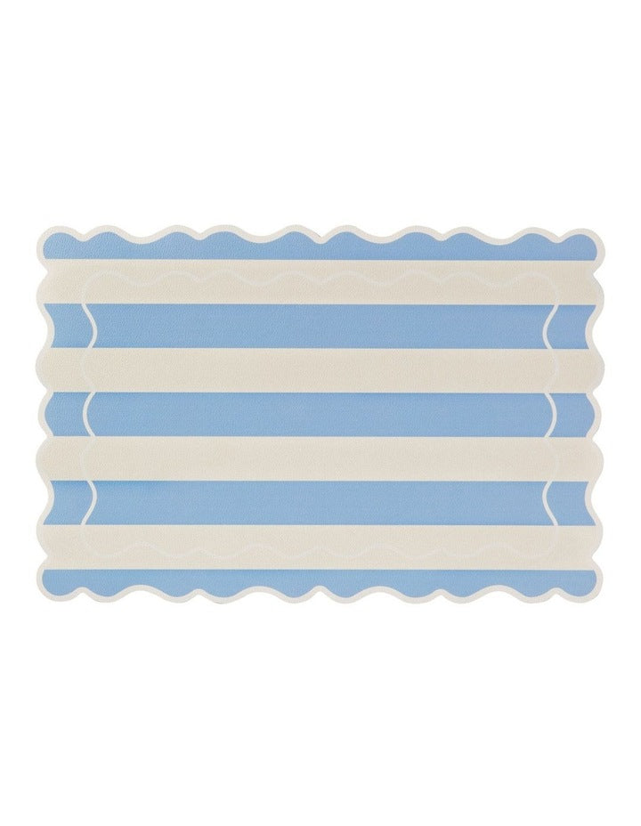 Banda Stripes Scallop Placemat 45x30cm Blue