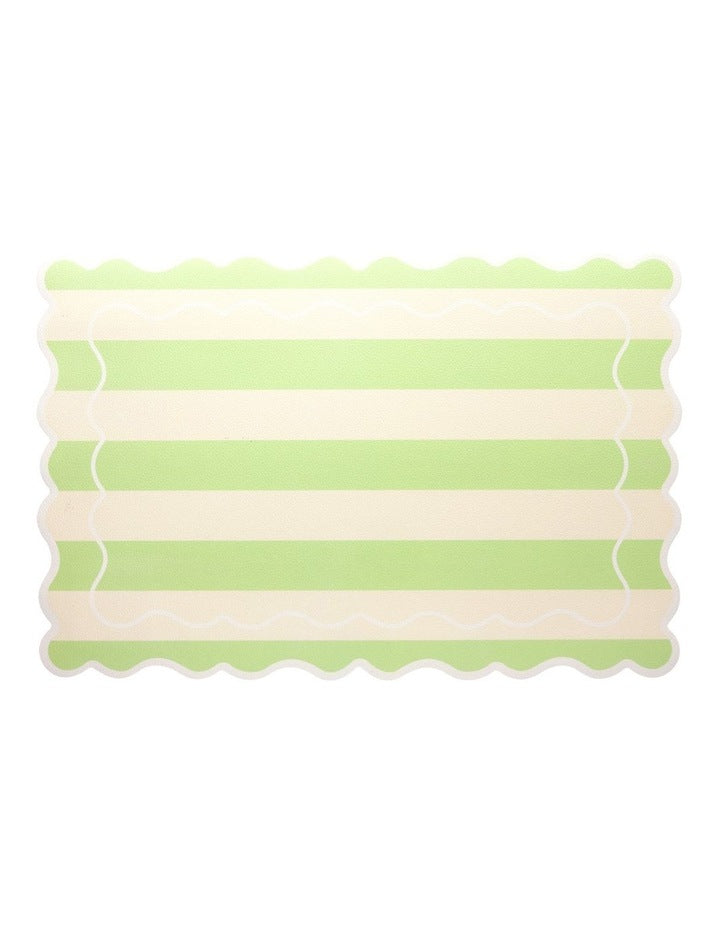 Banda Stripes Scallop Placemat 45x30cm Mint