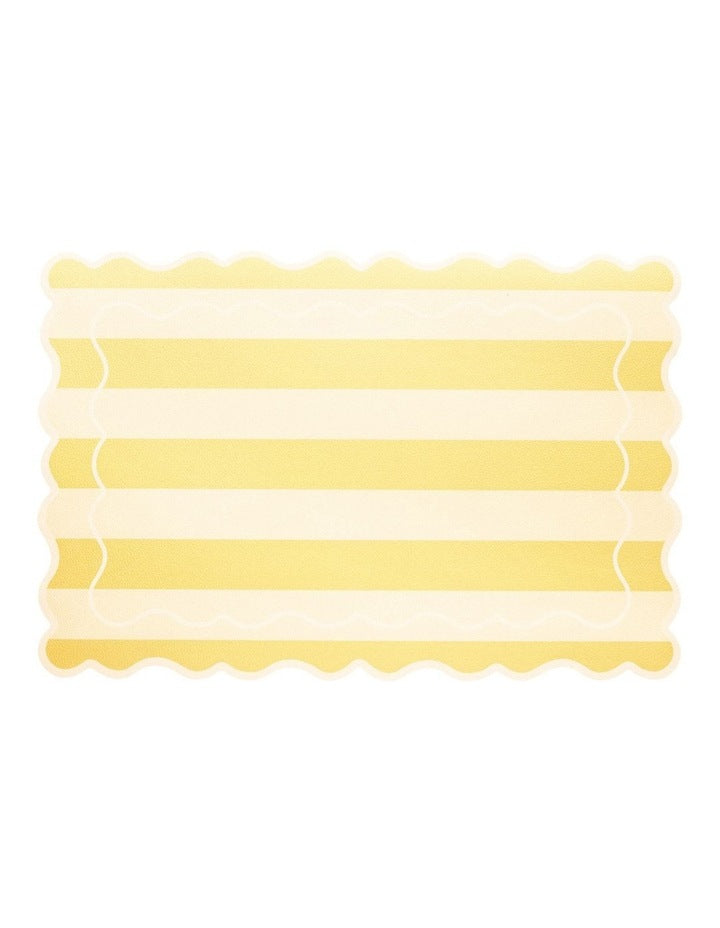 Banda Stripes Scallop Placemat 45x30cm Butter