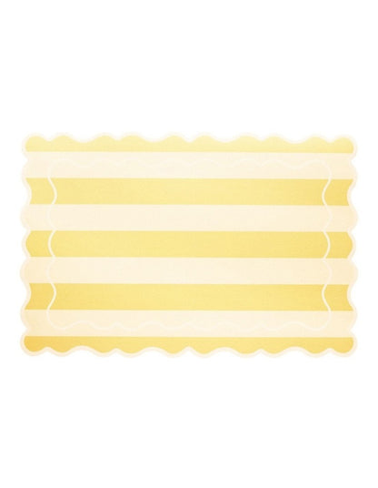 Banda Stripes Scallop Placemat 45x30cm Butter