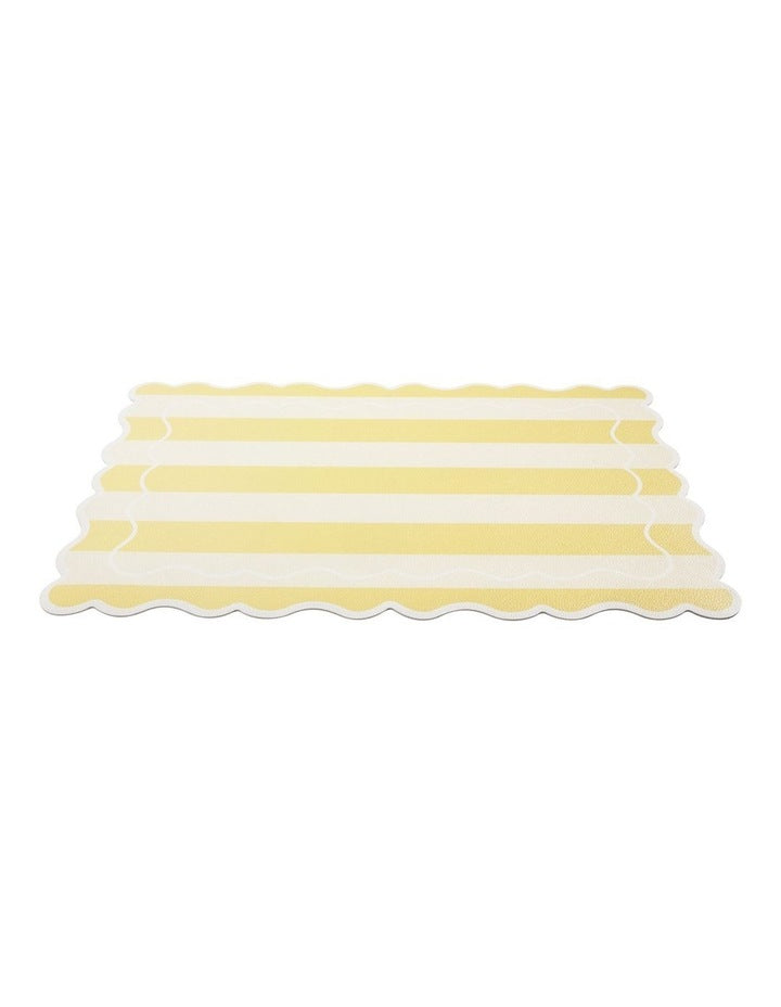 Banda Stripes Scallop Placemat 45x30cm Butter