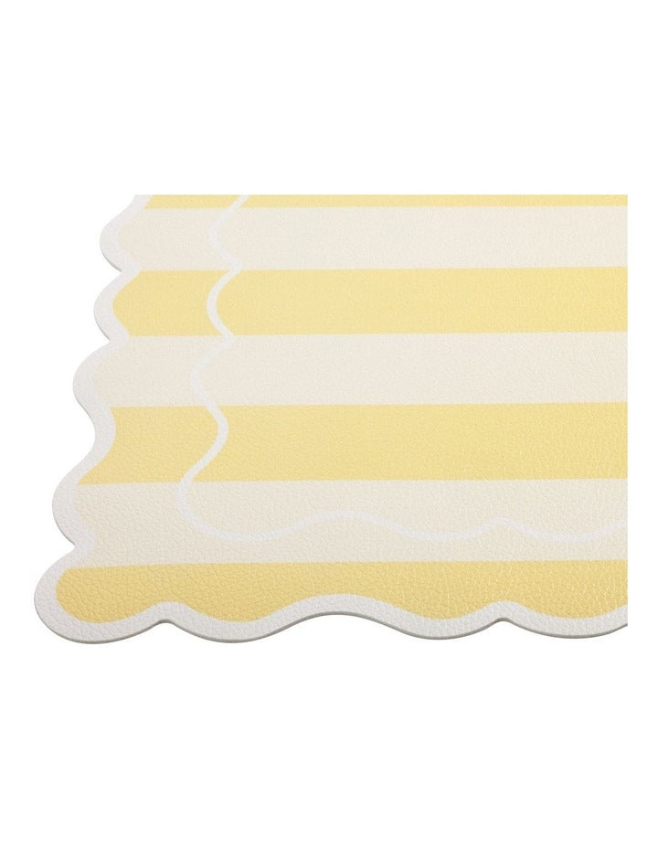 Banda Stripes Scallop Placemat 45x30cm Butter
