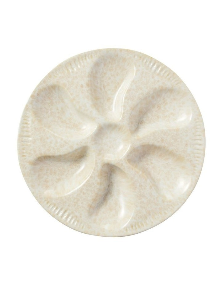 Il Mare Embossed Oyster Platter 25cm Sand