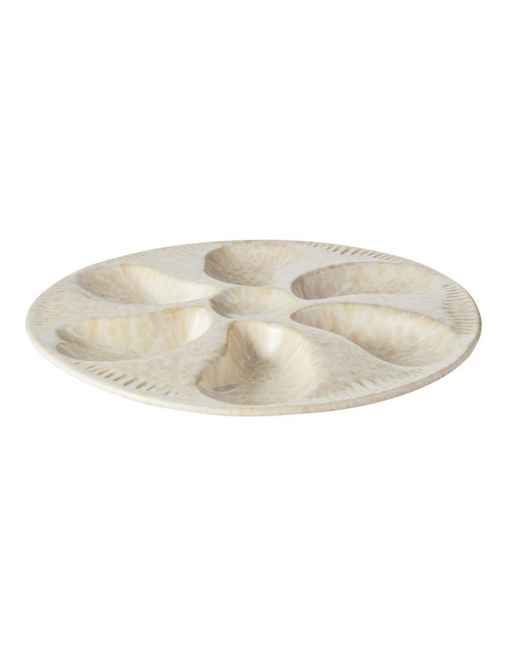 Il Mare Embossed Oyster Platter 25cm Sand