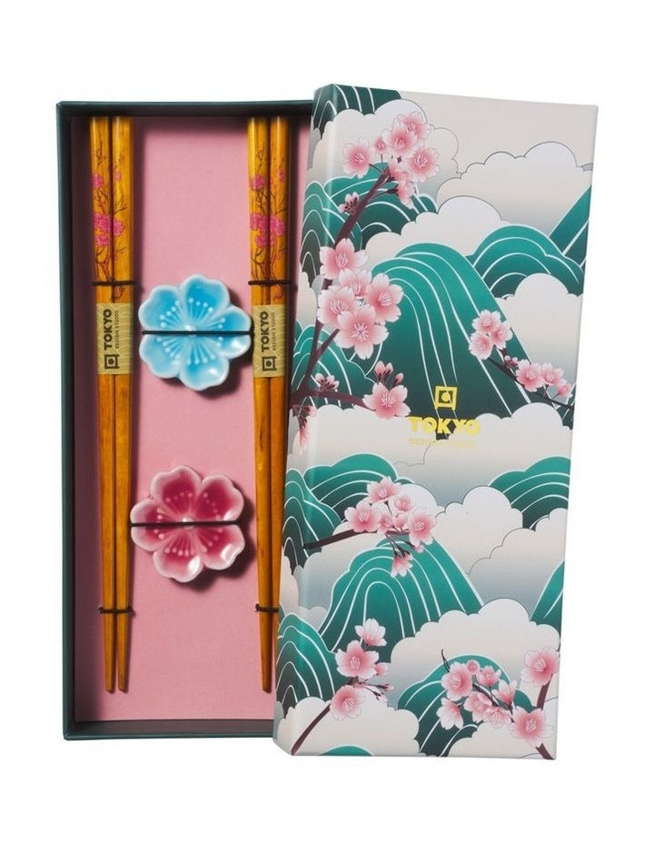 Chopstick Fujisakura Chopsticks with Rest 4pc Gift Boxed Assorted