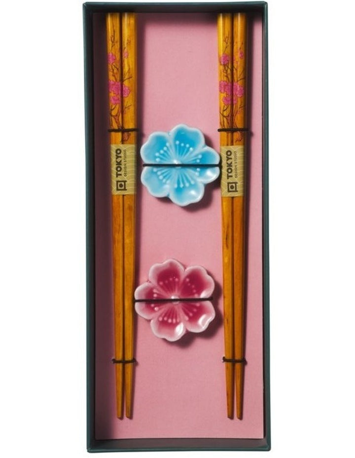 Chopstick Fujisakura Chopsticks with Rest 4pc Gift Boxed Assorted