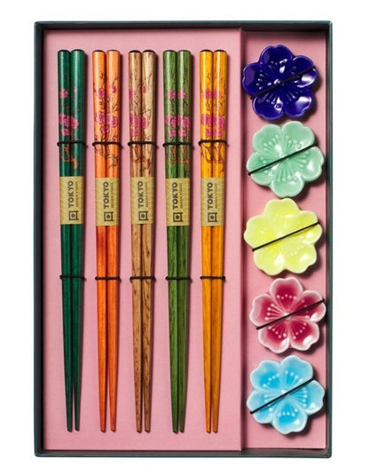Chopstick Fujisakura Chopsticks with Rest 10pc Gift Boxed Assorted