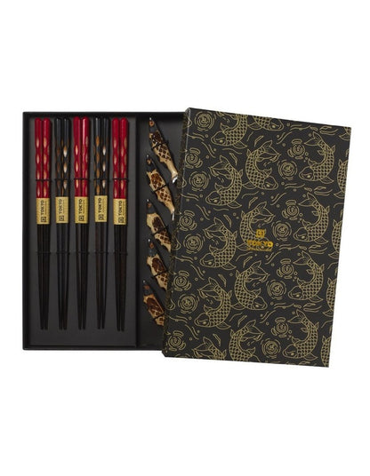Chopstick Sardine Chopsticks with Rest 10pc Gift Boxed Assorted