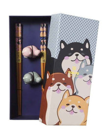 Chopstick Shiba Dog Chopsticks with Rest 4pc Gift Boxed Assorted