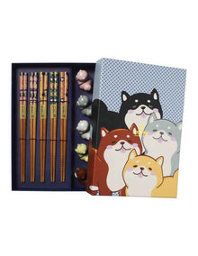 Chopstick Shiba Dog Chopsticks with Rest 10pc Gift Boxed Assorted