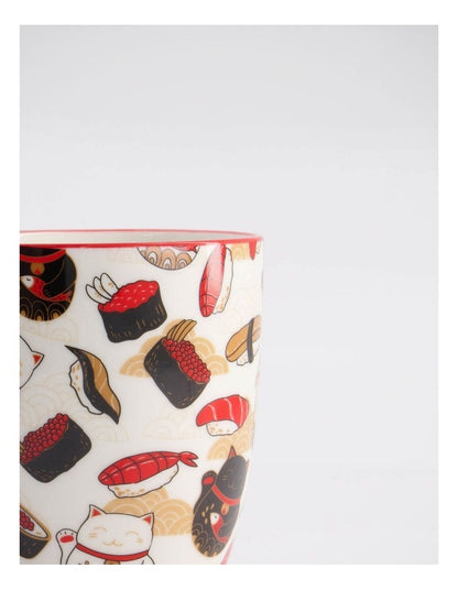 Mug Mountain Mug 380ML Cat & Sushi White Gift Boxed