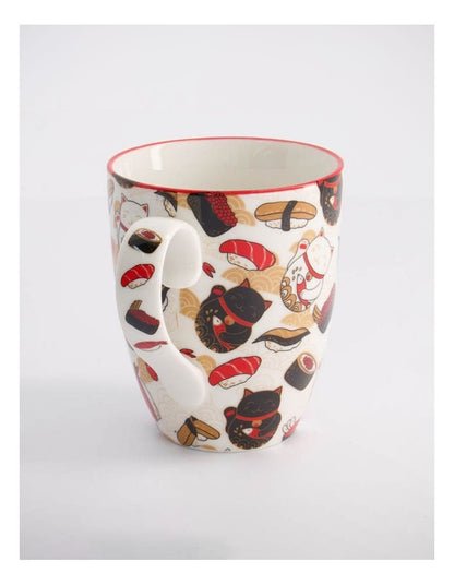 Mug Mountain Mug 380ML Cat & Sushi White Gift Boxed