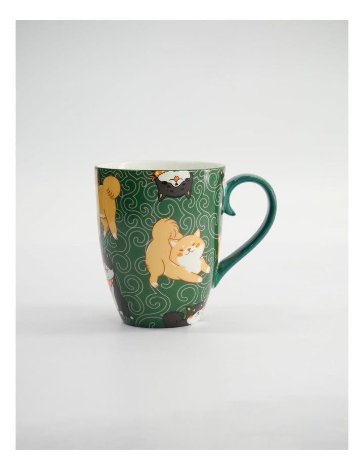 Mug Mountain Mug 380ML Shiba Dog Green Gift Boxed