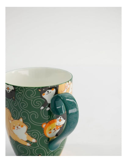 Mug Mountain Mug 380ML Shiba Dog Green Gift Boxed