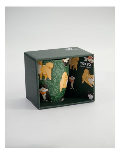 Mug Mountain Mug 380ML Shiba Dog Green Gift Boxed