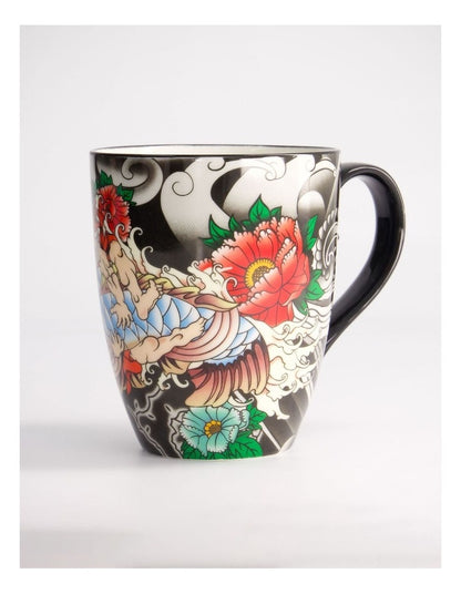 Mug Mountain Mug 380ML Yakuza Carp Black Gift Boxed