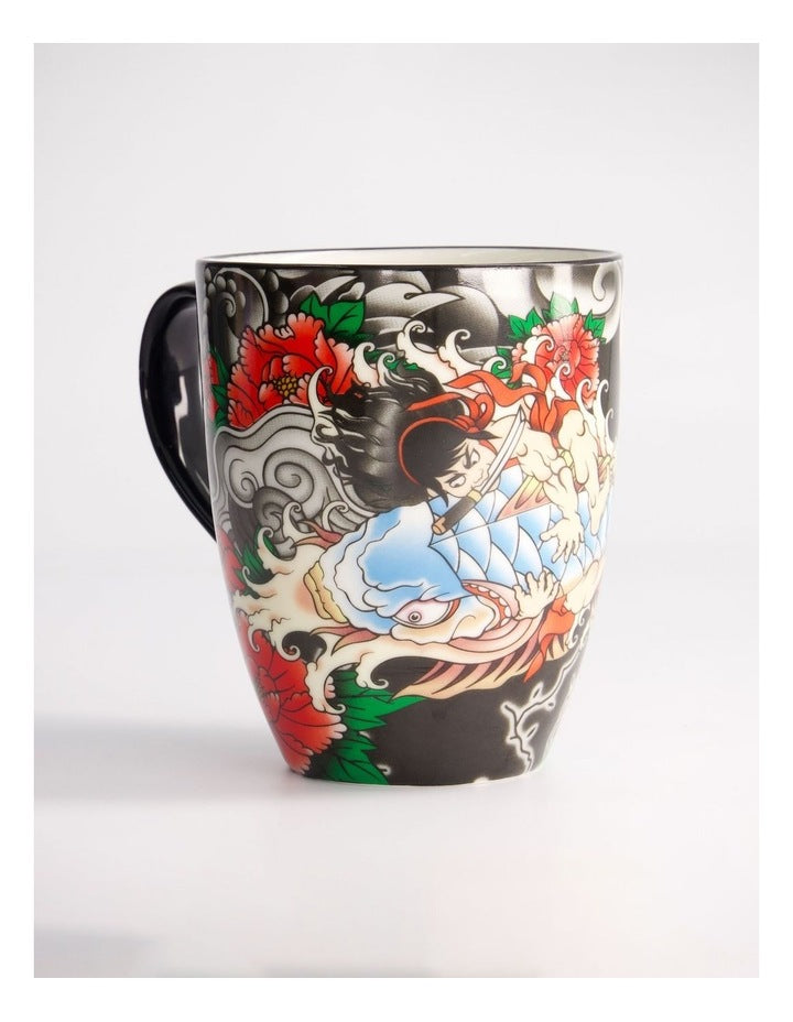 Mug Mountain Mug 380ML Yakuza Carp Black Gift Boxed