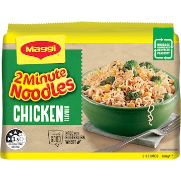 Maggi 2 Minute Chicken Flavour Instant Noodles 360g 5 pack