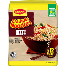 Maggi 2 Minute Beef Flavour Instant Noodles 12 Pack